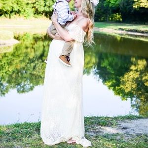 Ivory lace maternity dress